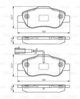 0986495097 BOSCH Комплект тормозных колодок, дисковый тормоз