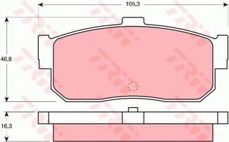 GDB1172 TRW Комплект гальмівних колодок, дискове гальмо