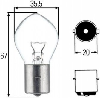 8GA002083251 HELLA Лампа розжарювання, F2 24V 35W BA 20s