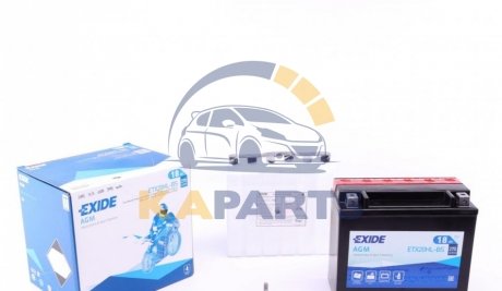 ETX20HL-BS EXIDE Аккумулятор сухозаряженный AGM 18Ah 270A