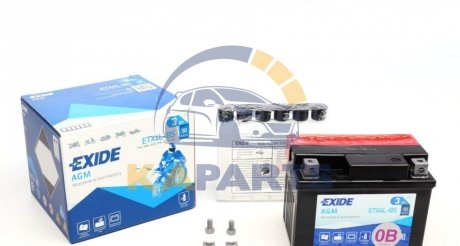 ETX4L-BS EXIDE Аккумулятор сухозаряженный AGM 3Ah 50A