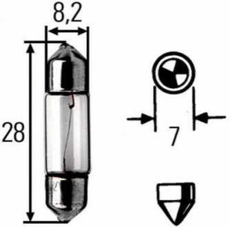 8GM002094121 HELLA Лампа розжарювання, 12V 3W SV 78