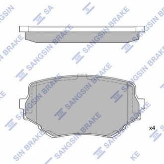 SP1535 Hi-Q (SANGSIN) Комплект гальмівних колодок з 4 шт. дисків