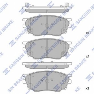 SP2027 Hi-Q (SANGSIN) Тормозные колодки дисковые передние