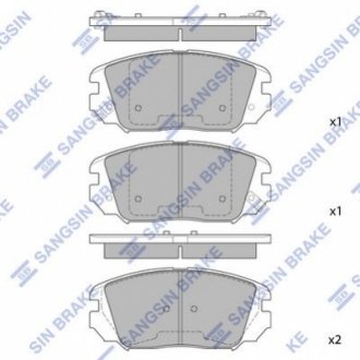 SP1182 Hi-Q (SANGSIN) Тормозные колодки дисковые передние