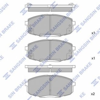 SP1240 Hi-Q (SANGSIN) Тормозные колодки дисковые передние