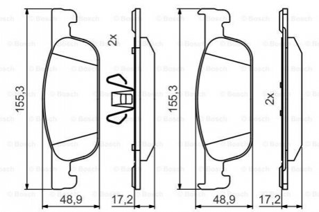 0986495424 BOSCH Гальмівні колодки дисковые передні