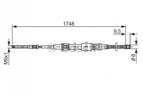 1987477046 BOSCH Трос, стояночная тормозная система