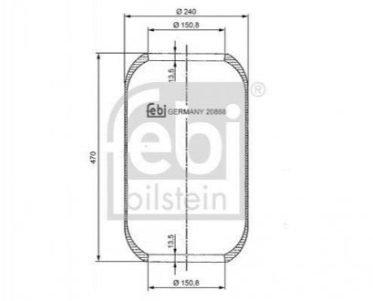 20888 FEBI BILSTEIN Пневмоподушка подвески без поршня