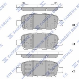 SP1250 Hi-Q (SANGSIN) Тормозные колодки дисковые задние