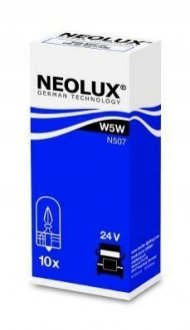 N507 NEOLUX Лампа N507 W5W, 5W 24V W2.1x9.5d