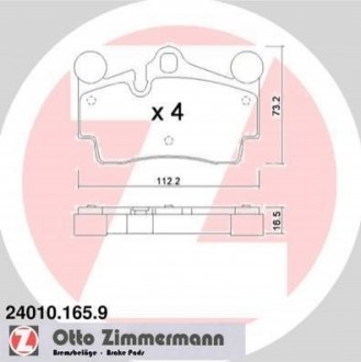 240101659 ZIMMERMANN Колодки гальмівні дискові, к-кт