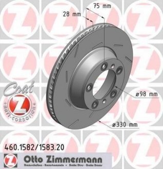 460158320 ZIMMERMANN Диск гальмівний Coat Z правий