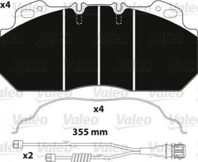 882217 Valeo Колодки тормозные 249x110x28