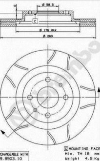 09.8903.75 BREMBO Гальмівний диск