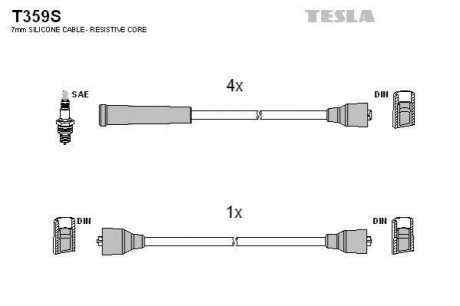 T359S TESLA Провода свечные 2121-21213 карб (силикон) TESLA BLATNA