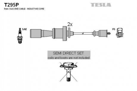 T295P TESLA Комплект кабелiв запалювання