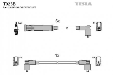 T023B TESLA Кабель запалювання к-кт TESLA BMW E21,E30,E28 77-87 2,0