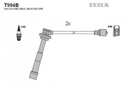 T994B TESLA Комплект кабелiв запалювання