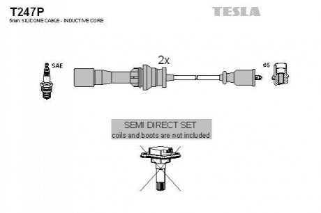 T247P TESLA Комплект кабелів високовольтних