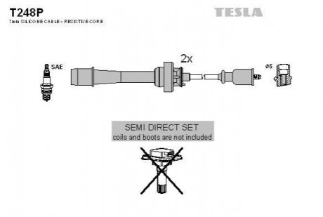 T248P TESLA Комплект кабелів високовольтних