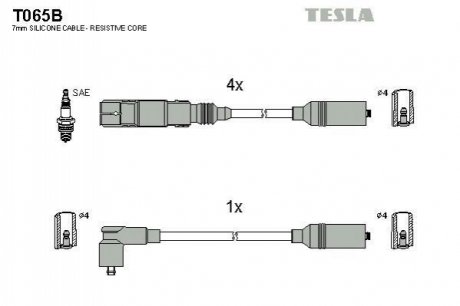 T065B TESLA Комплект кабелiв запалювання