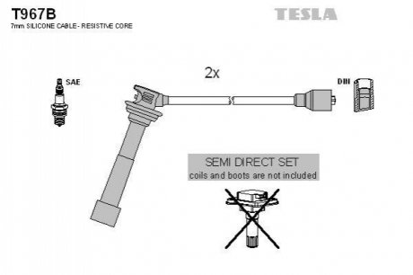 T967B TESLA Проводавысоковольтные,комплект Suzuki Alto 1.1 (04-08),Suzuki Wagon r 1.3 (00-04