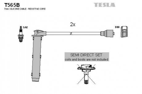 T565B TESLA Комплект кабелiв запалювання