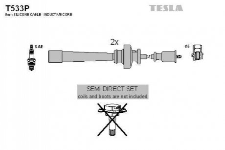 T533P TESLA Комплект кабелів високовольтних