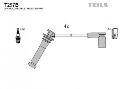 T297B TESLA Комплект кабелів високовольтних