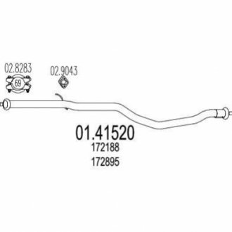 01.41520 MTS Проміжна труба вихл. системи