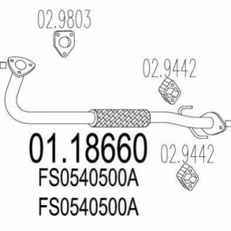 01.18660 MTS Передня труба вихл. системи