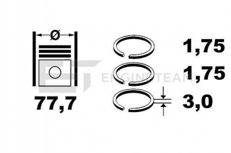 R4001750 ET ENGINETEAM Комплект кілець на поршень