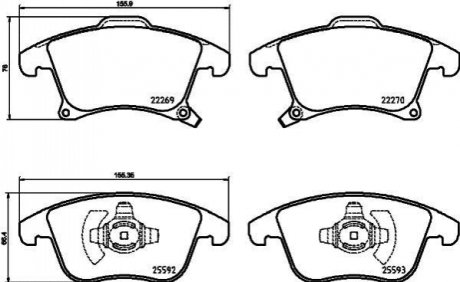 P24173 BREMBO Гальмівні колодки дискові