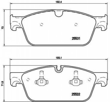 P50102 BREMBO Тормозные колодки дисковые