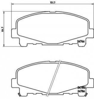 P28043 BREMBO Гальмівні колодки дискові