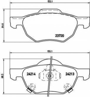 P28036 BREMBO Гальмівні колодки дискові