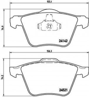 P24077 BREMBO Тормозные колодки дисковые