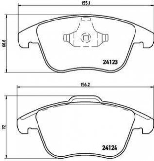 P24076 BREMBO Тормозные колодки дисковые