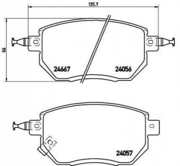 P56051 BREMBO Тормозные колодки дисковые