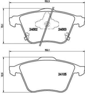 P49038 BREMBO Тормозные колодки дисковые