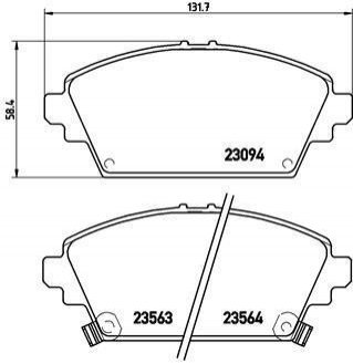 P28029 BREMBO Тормозные колодки дисковые