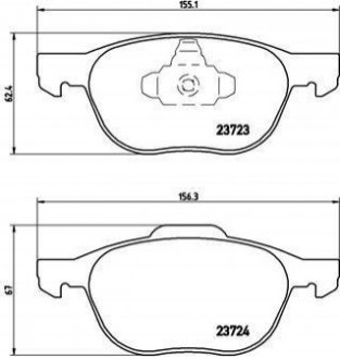 P24061 BREMBO Тормозные колодки дисковые