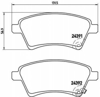 P23105 BREMBO Тормозные колодки дисковые