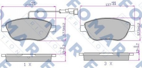 FO907681 FOMAR Колодки гальмівні дискові