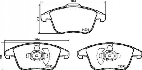 P24 211 BREMBO Гальмівні колодки дискові