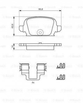 0986424528 BOSCH Гальмівні колодки дискові