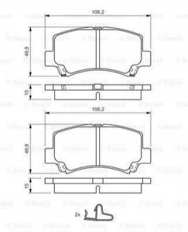 0986424626 BOSCH Гальмівні колодки дискові