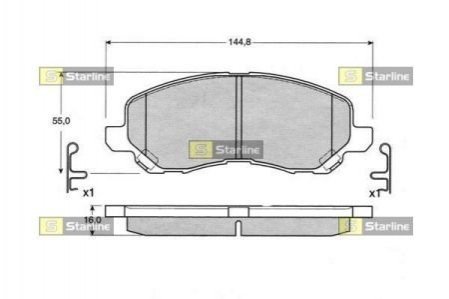 BD S147 STARLINE Гальмівні колодки дискові