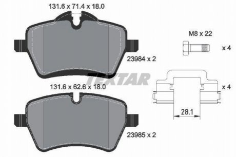 2398404 TEXTAR Гальмівні колодки дискові